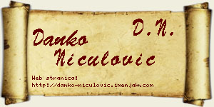 Danko Niculović vizit kartica
